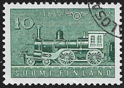 1962 Rautatie 100 vuotta 10 mk leimattu LaPe 543