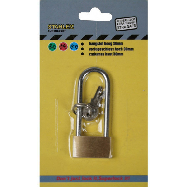 Stahlex Superlock Riippulukko 30mm korkea, 3 avainta *UUSI*