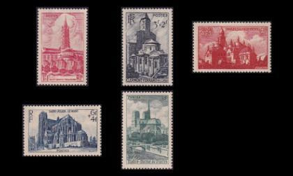 Ranska 773-7 ** Kirkkoja ja katedraaleja (1947)