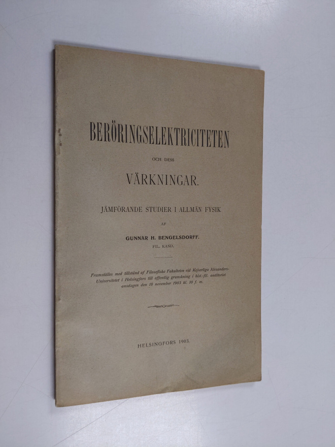 Gunnar H. Bengelsdorff : Beröringselektriciteten och des ...