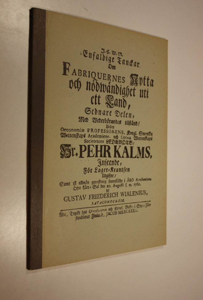 Gustav Friederich Wialenius : Joitakin ajatuksia tehtaitt...
