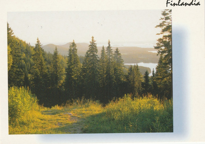 POSTIKORTTI , KESÄMAISEMA, FINLANDIA- tunnus