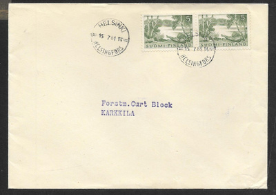 Postil. - Yl.m. 5mk (LAPE 2x532) Helsinki 15.7.61