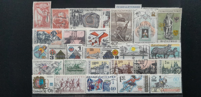 TSEKKOSLOVAKIA VANHEMPAA LEIMATTUJA postimerkkejä 30 kpl