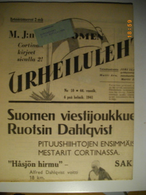 Suomen Urheilulehti Nro 10/1941 (16.3)