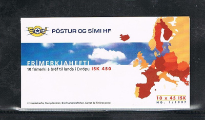 Islanti 1997 - Europa CEPT 45kr vihko  ++