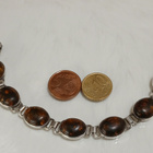 Vanha vintage Hopea meripihka rannekoru Amber G 925 - pikkukuva 2