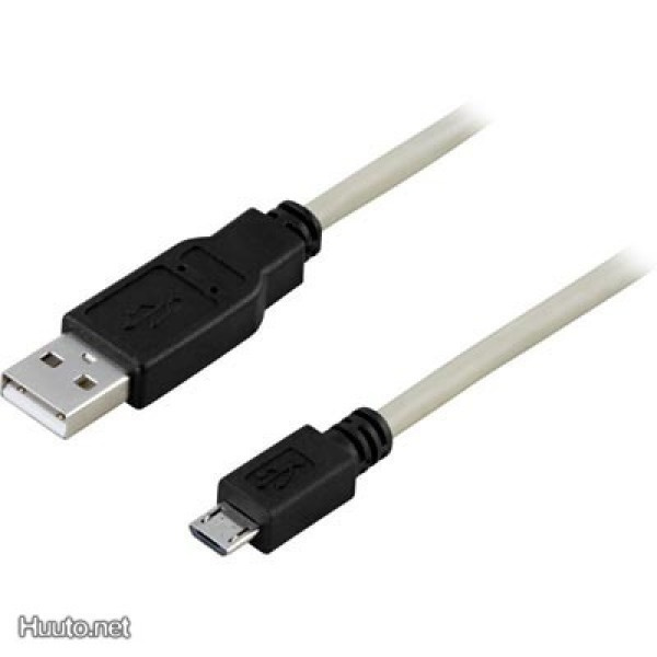 Deltaco USB 2.0 kaapeli A uros - Micro B uros, 5m *UUSI*