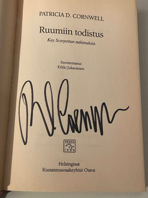Patricia Cornwell - Ruumiin todistus (nimikirjoitus)