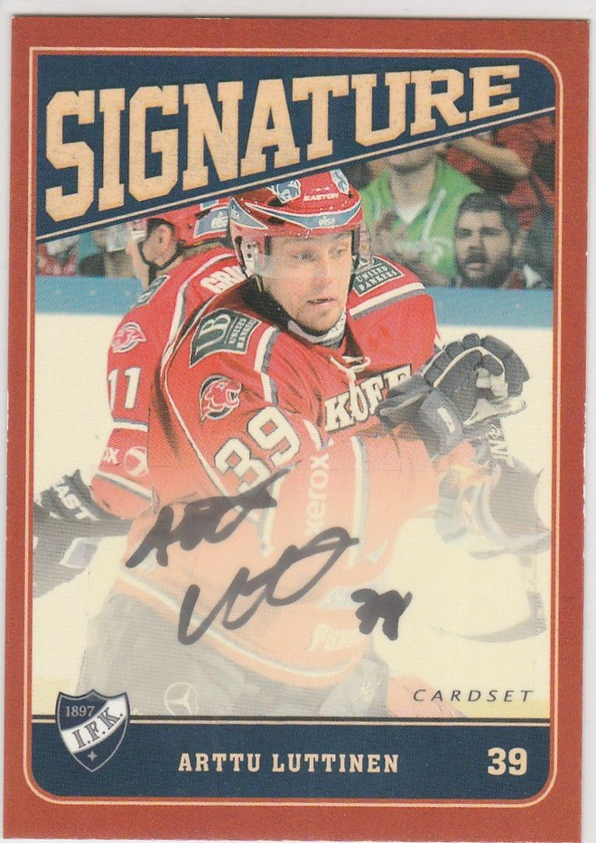 2013/14 Cardset Signature Arttu Luttinen , HIFK