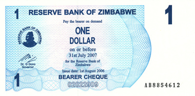 Zimbabwe 1 Dollar 2006 #693