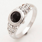 4 .. 18K Valkokulta Black Sapphire Kaunis .. Sormus - pikkukuva 1