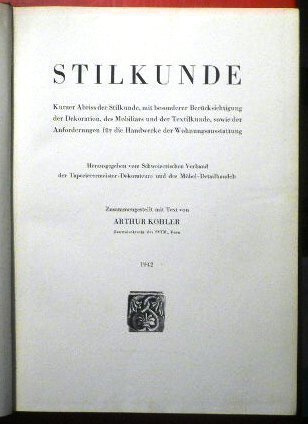 Arthur Kohler : Stilkunde  1942 1.p. Tyylitieto