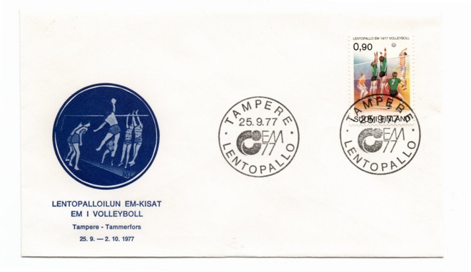 Tampere: Lentopallon EM-kisat ( erikoisleima 25.9.1977)
