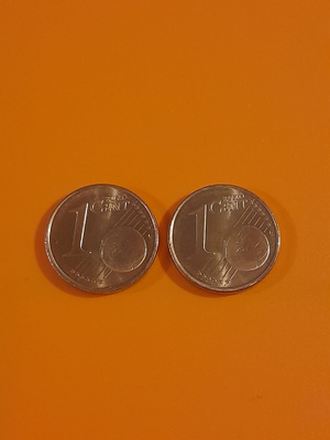 Hollanti 1 Euro Cent UNC 2001, 2kpl