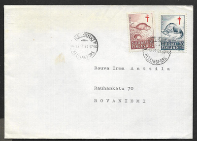 Postil. - Tub. 1961 10+2/20+3mk (LAPE 536-537) Hki 13.11.61