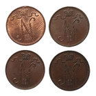 1 Penni 4 kpl. 1900-1909 Hyväkuntoinen erää! - pikkukuva 2