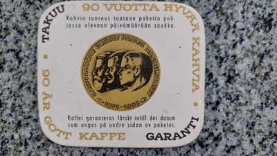 Kahvilappu - Paulig, takuu 90 vuotta