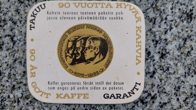 Kahvilappu - Paulig, takuu 90 vuotta