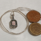 Hopea mother of pearl musta kivi riipus kaulakoru 925 - pikkukuva 5
