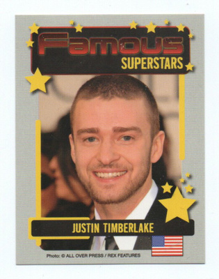 Keräilykuva Famous SUPERSTARS n:o 087 JUSTIN TIMBERLAKE