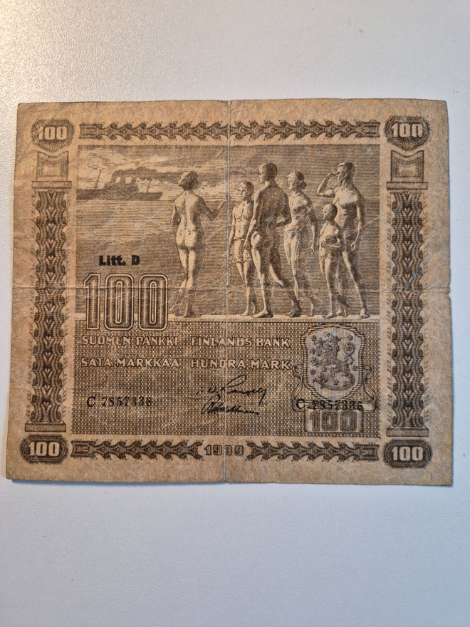 Suomi	1939	 100	markkaa  (14385)