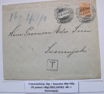 VANHA Kuori Helsinki - Suonenjoki 1900 Lunastus ym