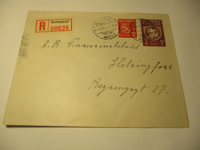1937 Uusikaupunki kirjattu ehiökuori