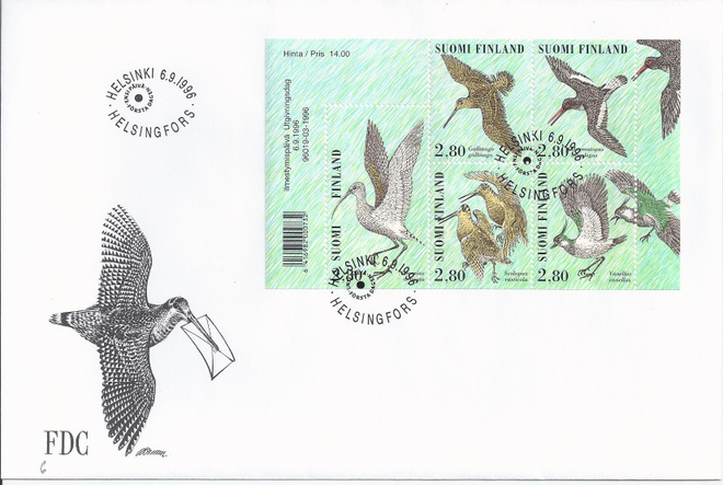 1996 FDC Kahlaajalintuja
