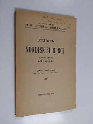 Rolf Pipping : Ordspråksstudier 1 (tekijän omiste)