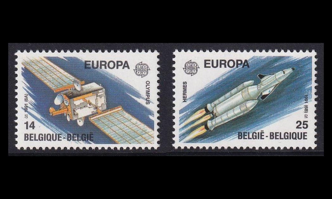 Belgia 2458-9 ** Europa avaruus (1991)