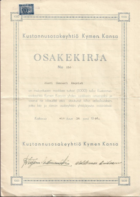 OKK 1946 Kustannus Oy Kymen Kansa Kotka