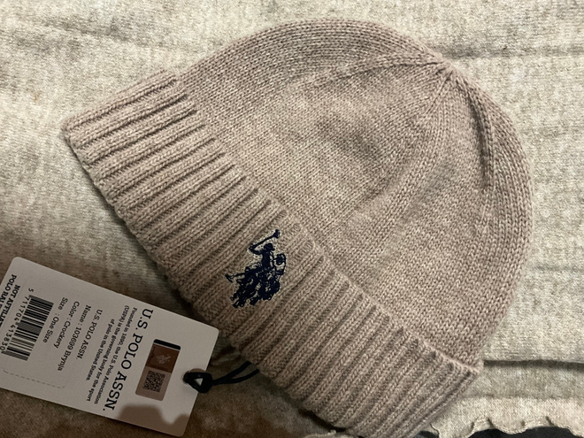 U.S POLO ASSN beige meleerattu pipo villaa