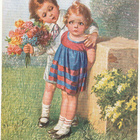 W FIALKOWSKA - Tyttö ja poika - kulk. 1927 - pikkukuva 1