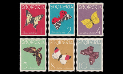 Albania 773-8 ** Perhoset (1963)