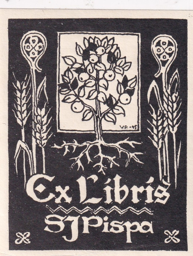 Ex Libris, S J Pispa, by V.P   -45   b678