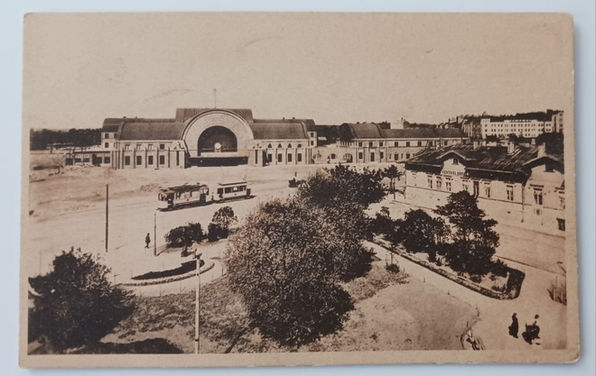 Viipuri, Rautatieasema, raitiovaunu, Central hotel, ei p.