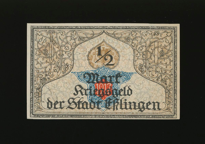 Saksa Notgeld 50 Pfennig, Esslingen 1.9.1919