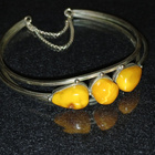 Vintage Honey egg Amber meripihka rannekoru - pikkukuva 3