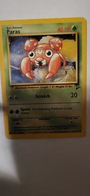 Pokémon Paras 85/130 BS2 Base Set 2 common Pokemon CCG card