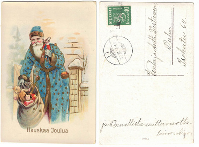 Vanha kortti, joulupukki
