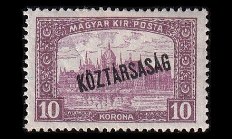 Unkari 235 * Parlamenttirakennus 10 Kr pp (1918)