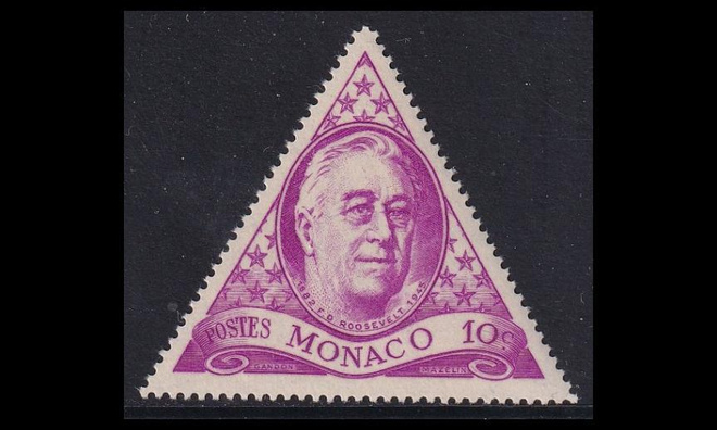 Monaco 322 ** Franklin Rooseveltin kuolema 10 C (1946)