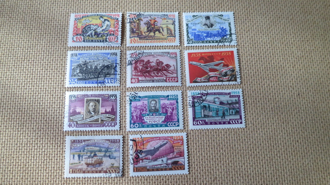 CCCP 1958: venäläinen postimerkki 100 v.