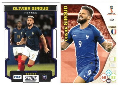 2 x OLIVIER GIROUD Ranska, Jalkapallo Kortteja