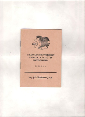 Strömberg, asennus ja ohjeet, 4 vihkoa, 1950-60 lukua.