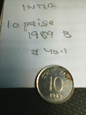 Intia 10 paise 1989B km#40.1