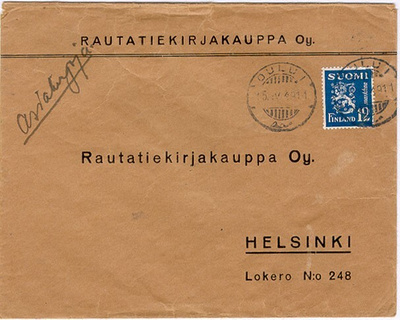 M30 1947 12 mk sininen asiakirjoja