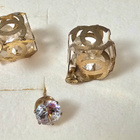 Unique Geometric Crystal Earrings – Convertible Design, Gold - pikkukuva 3