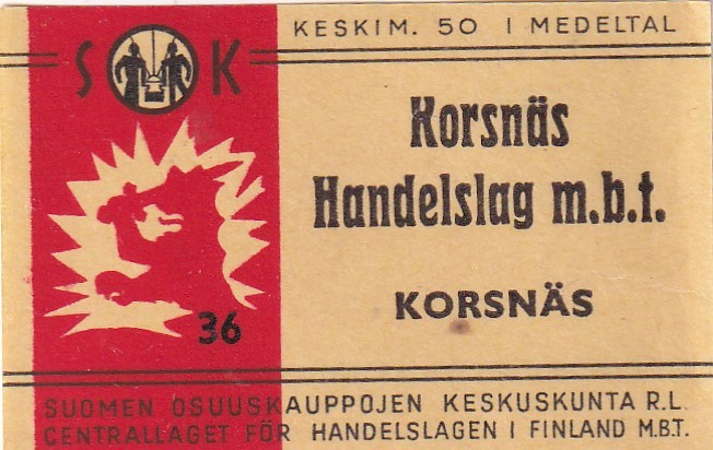 Korsnäs , Handelslag  m.b.t. SOK 36  4/14